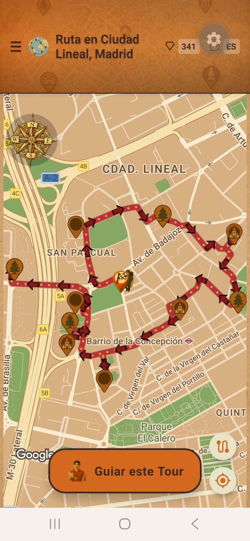 WalkaMundi route view